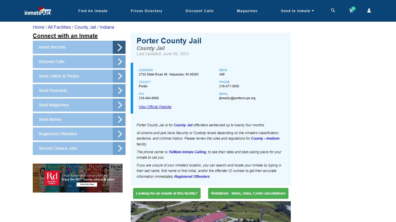 Porter County Jail - Inmate Locator - Valparaiso, IN